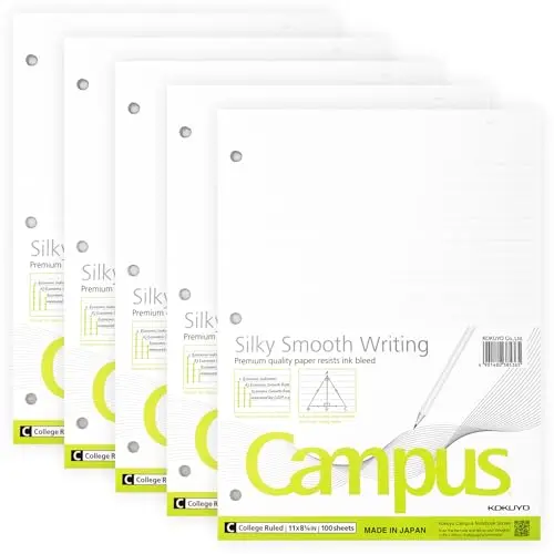 Kokuyo Campus loose leaf paper in white ivory color