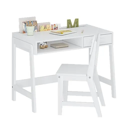 UTEX kids desk and chair set with tabletop organizer and drawer