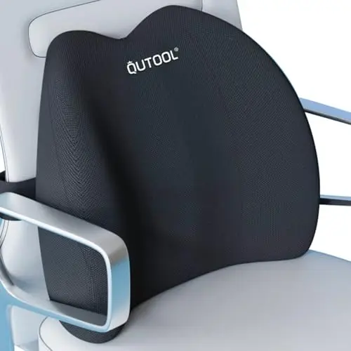 QUTOOL upgraded lumbar support pillow with memory foam on office chair