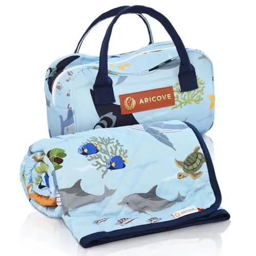 Aricove blue ocean animal weighted blanket for kids with autism