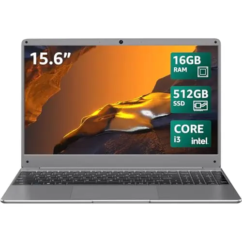 BiTECOOL 15.6 inch gray laptop with Windows 11 Pro