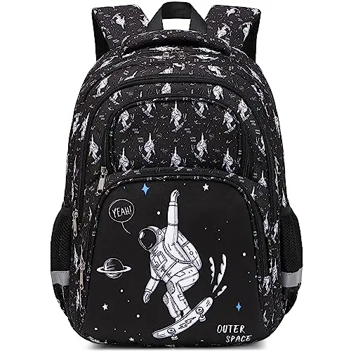 abshoo astronaut-themed kids backpack with multiple compartments