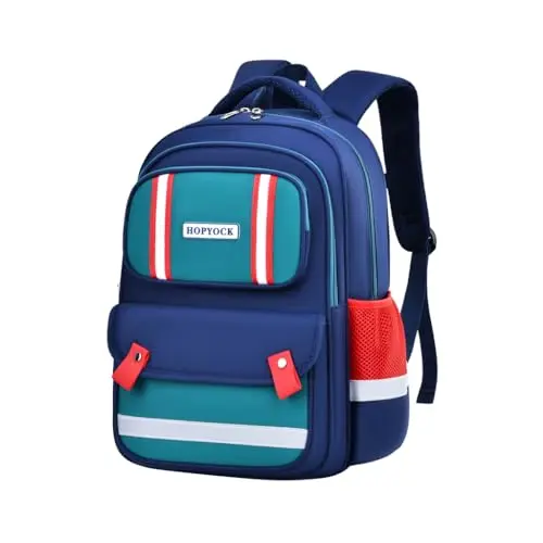 HOPYOCK unisex kids backpack with reflective safety elements