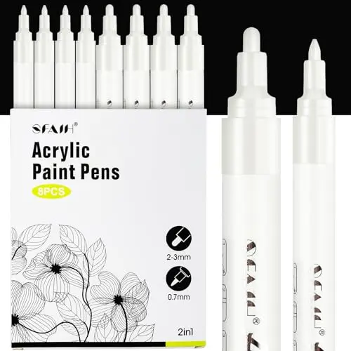 SFAIH acrylic white paint markers with extra fine and medium tips