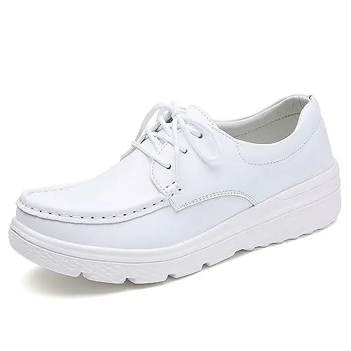 Generic nurse shoes for women in white flats style