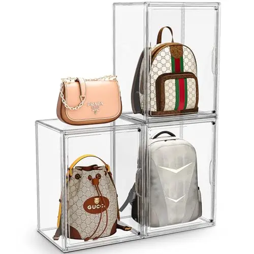 Clear acrylic display case for purse storage and protection