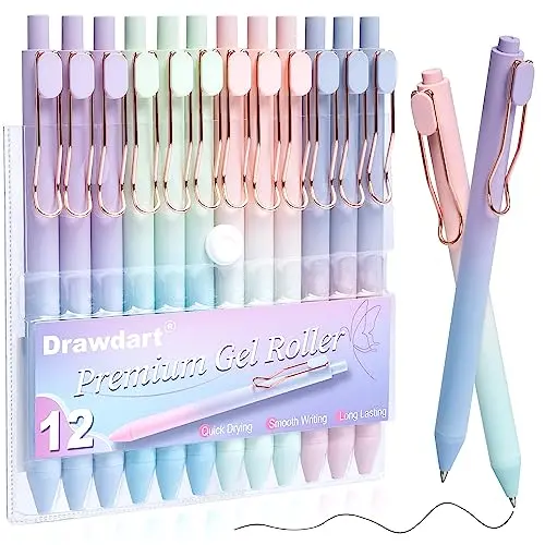 Drawdart gradient color gel pens with no bleed technology