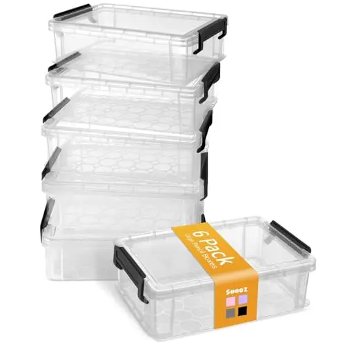 Sooez extra large black pencil box with bilateral latch handles