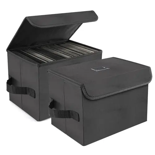 alavisxf xx nylon foldable 7-inch vinyl record storage boxes