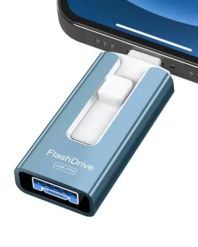 GNASEET Photo Stick flash drive in blue designed for phones and tablets