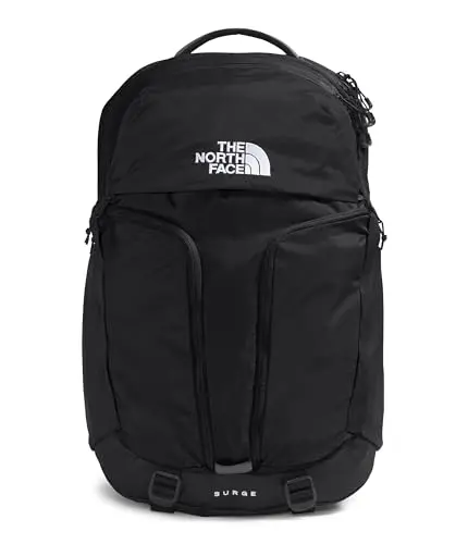 THE NORTH FACE Surge black commuter backpack with reflective details