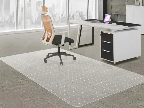 HOMEK clear plastic carpet protector mat under office chair
