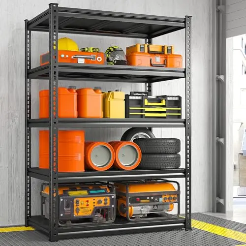 REIBII 2500LBS 5-tier metal storage shelving unit