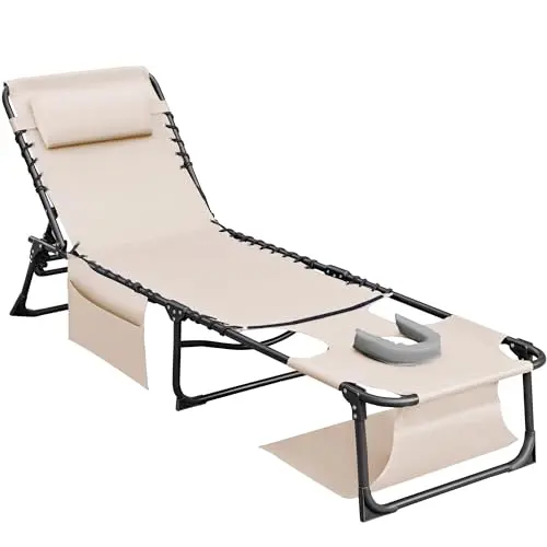 FLAMAKER chaise lounge chair with face and arm holes for tanning