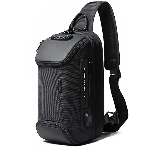 BANGE anti-theft sling backpack with code lock and USB charging port
