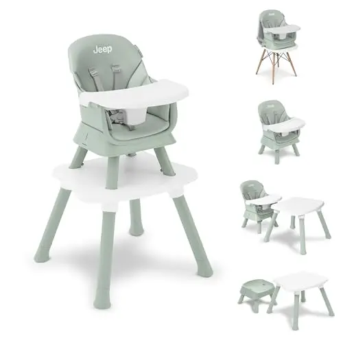 Jeep Milestone 6-in-1 high chair by Delta Children in sage green