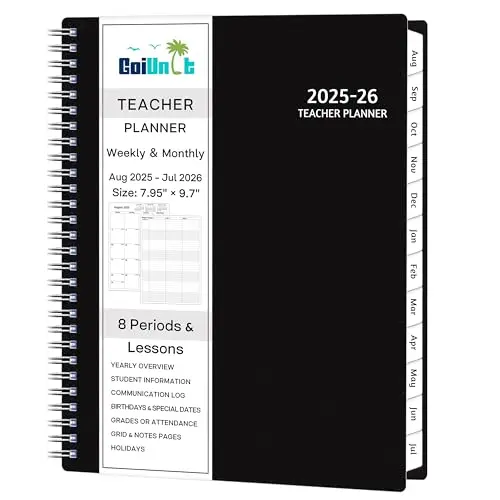 GoiUnlt teacher planner with 8-period layout and durable pockets