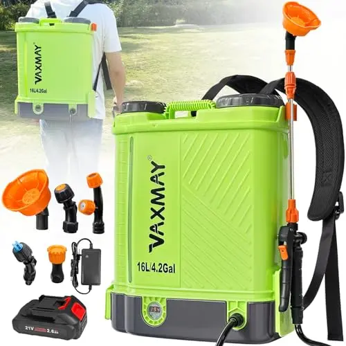 VAXMAY electric backpack sprayer with extended telescopic wand