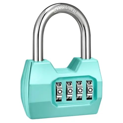 disecu 4-digit combination padlock in turquoise