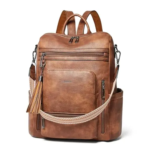 Shrrie vegan leather laptop backpack for women in stylish design