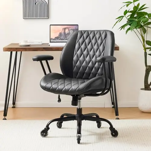 YFO home office desk chair with lumbar support and rubber casters
