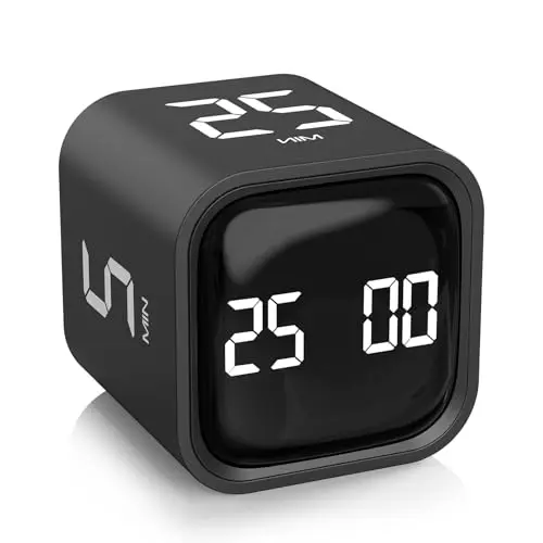 OORAII rotating cube timer with digital display and preset time settings