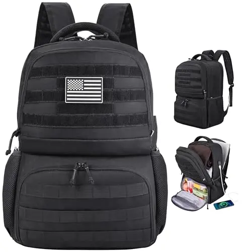 MOZETO tactical laptop lunch backpack with multiple compartments