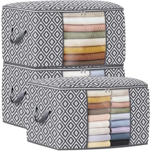 StorageTastic foldable storage containers with clear window in grey