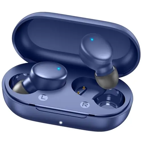 MOZOTER S8 mini wireless earbuds with charging case and touch controls