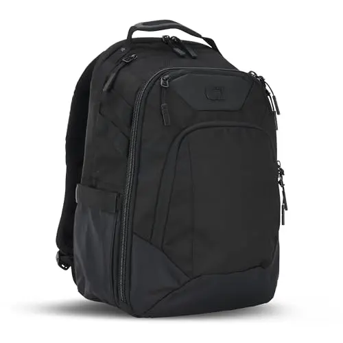 OGIO Gambit DNA backpack in black color showing comfort features and organization
