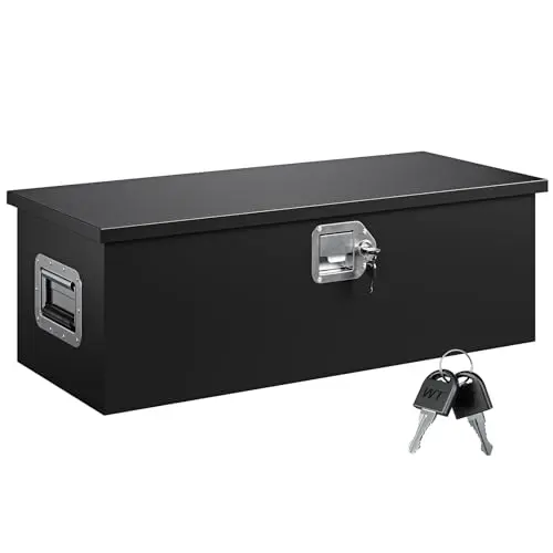 Yizosh black steel truck bed tool box with side handles