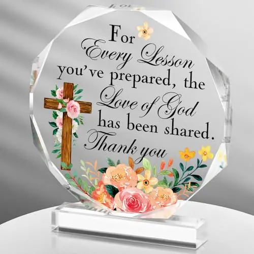 PERTHLIN acrylic teacher appreciation paperweight with nonagon shape