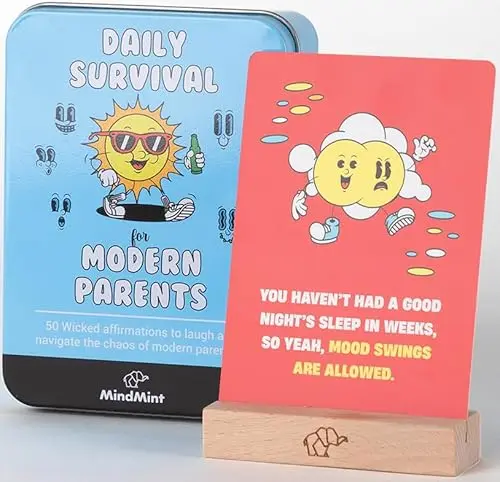 MINDMINT dark humor affirmation cards for new parents