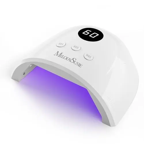MelodySusie Plus30F compact UV LED nail lamp with purple accents and LCD display