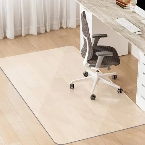 Cybstrax large transparent office chair mat on tile