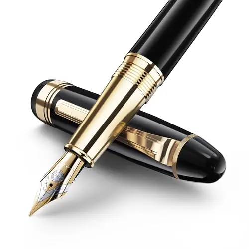 ZiYoMuo luxury fountain pen with dual nibs and gold finish
