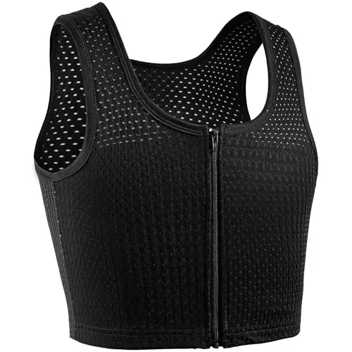XUJI zip up chest binder with breathable fabric