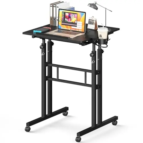 Enayplon mobile standing desk at maximum height