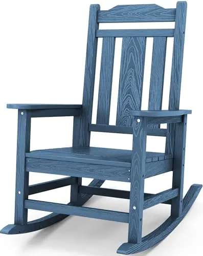 SERWALL blue outdoor rocking chair