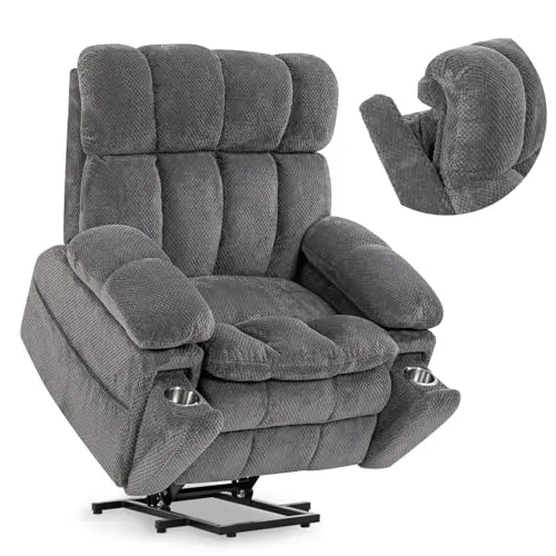 Zuacs dual motor power lift recliner chair with adjustable headrest and zero gravity positioning