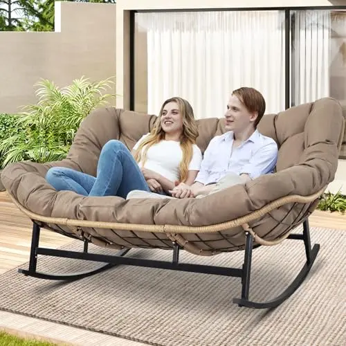 RADIATA brown double outdoor rocking chair