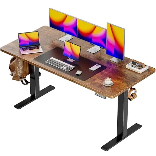 Huuger standing desk with deep 28-inch desktop