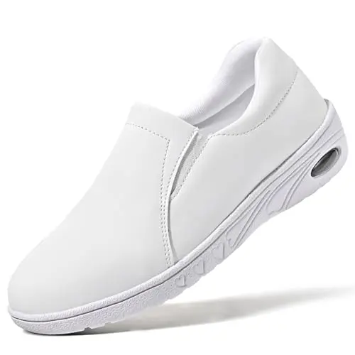 Medasain women's slip-on healthcare work shoes in white