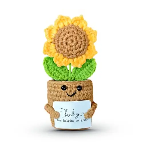SOL VIBES handmade crochet sunflower plant with thank you card