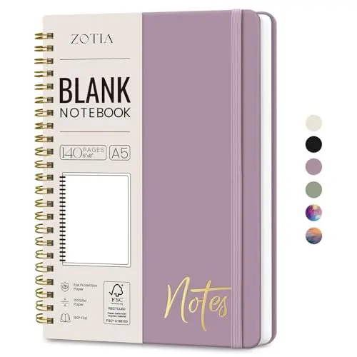 ZOTIA purple spiral-bound blank journal with sturdy binding