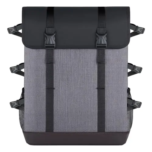 JJRING art portfolio backpack in grey with adjustable straps and multiple compartments