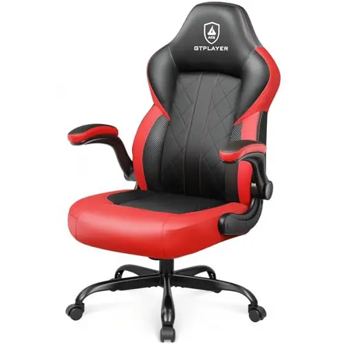 GTPLAYER oil red gaming chair with flip-up armrests