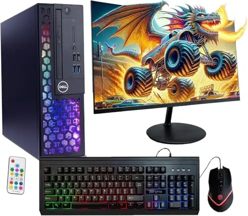 Dell Optiplex desktop computer with RGB lighting for music production