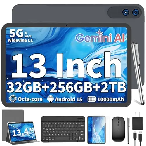 QDDQ tablet with large high-resolution screen for immersive viewing