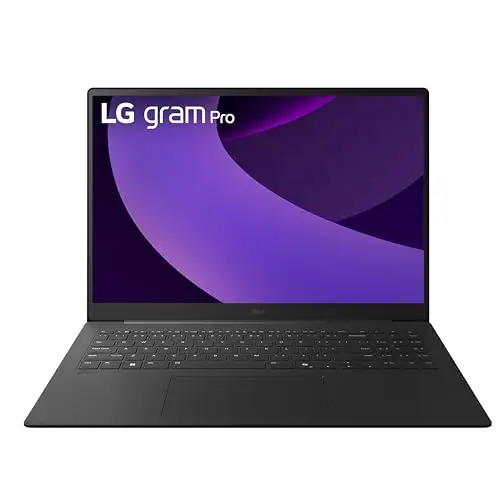 LG gram Pro black lightweight laptop with NVIDIA graphics